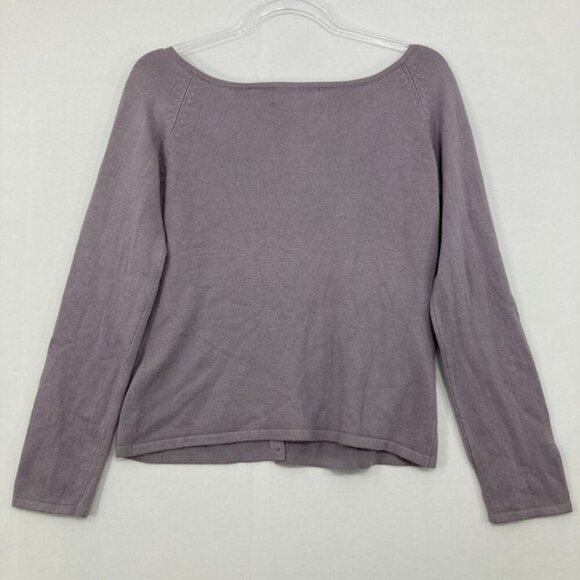 NWT Vintage Express Large Purple Gray Silk Cashmere Blend Button Cardigan - Picture 8 of 9
